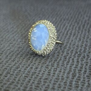 Zeyzey Faceted Opaque Moonstone🌙 Statement Ring💍